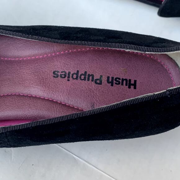 Hush Puppies Black Monogram Smoking Slippers Heels Pumps Leather Slip On 11 43 - Picture 7 of 10